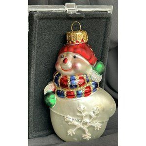 Vintage 2003 Hand Painted Sweet Little Snowman Christmas Ornament